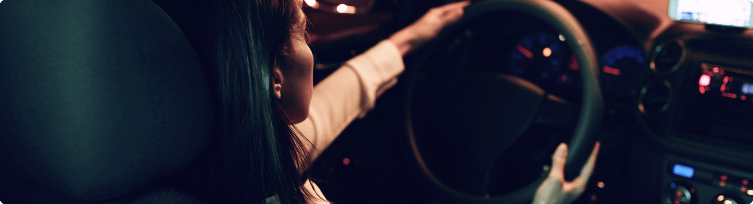 woman driving a car